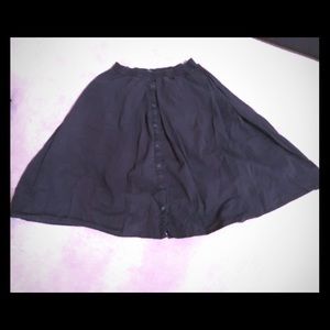 Kowtow Full Black Button-Down Skirt